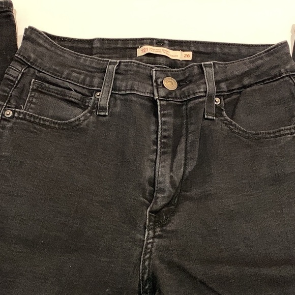 LEVI’S 721 black High Rise Skinny jeans size 26 - Picture 4 of 16